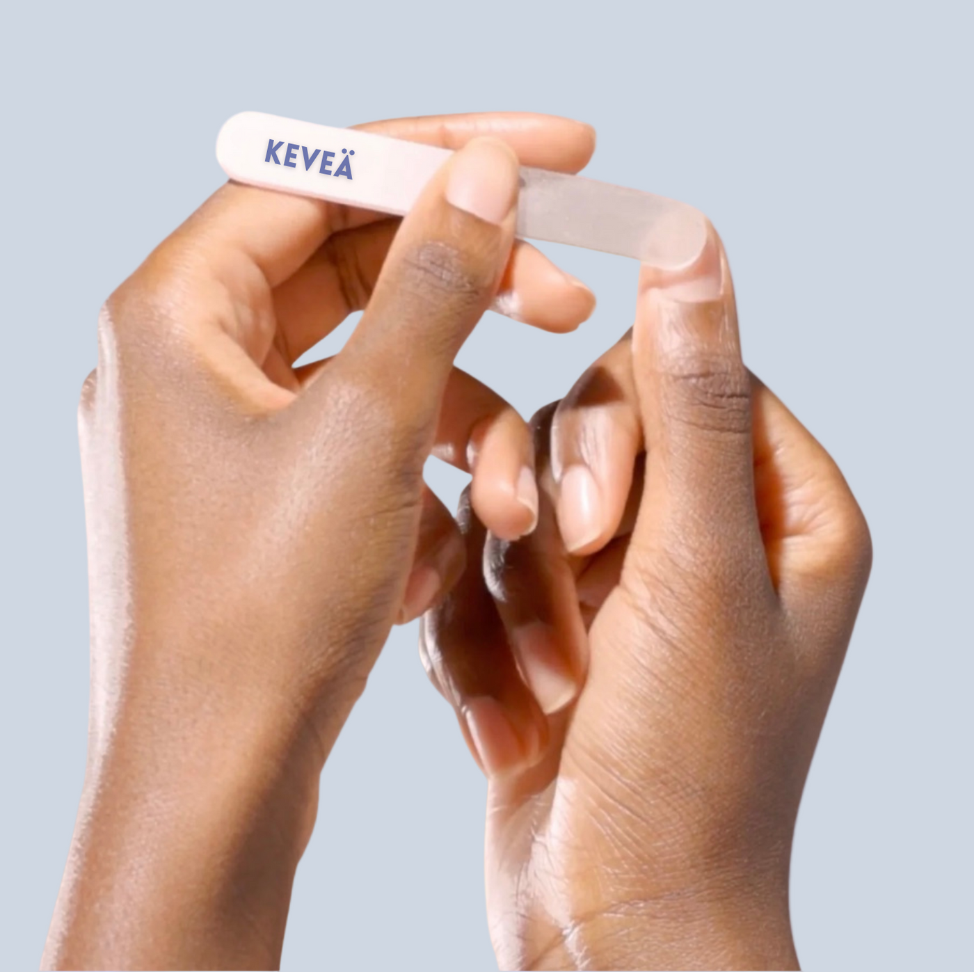 Use the KEVEÄ glass nail file and apply back and forth movements